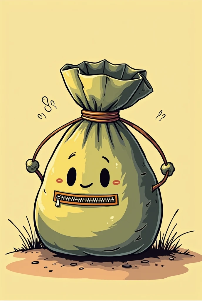 sac d'argent style dessin bd
