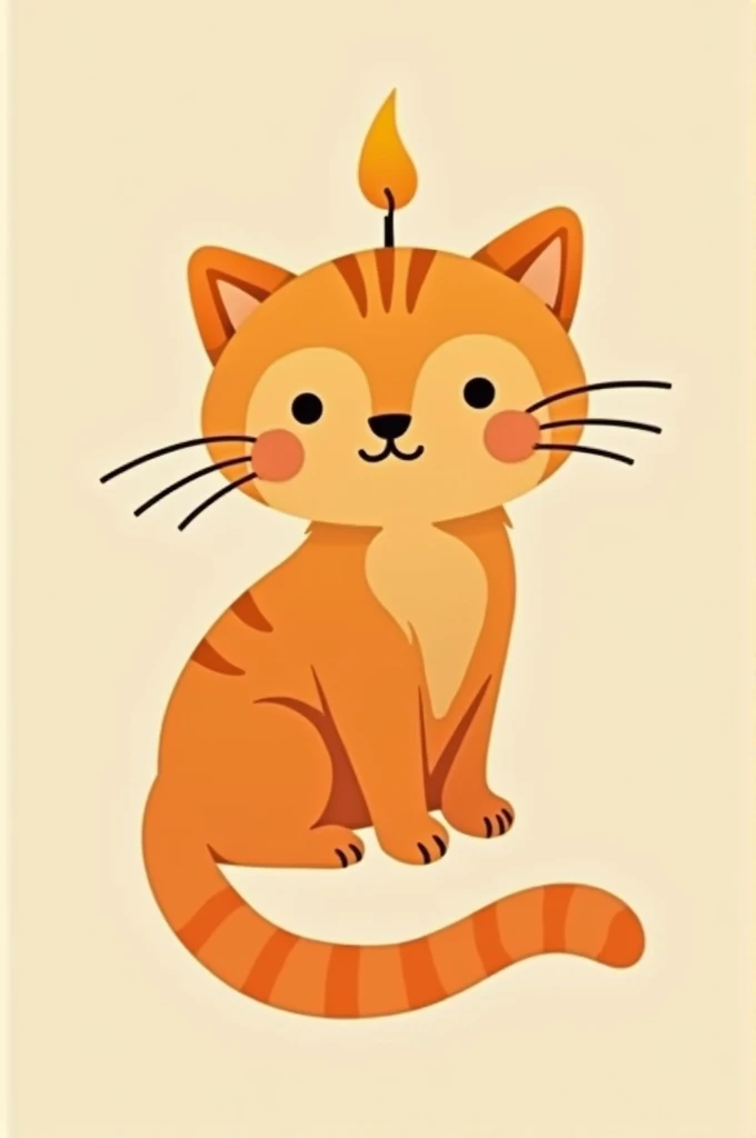 Logo for candle business includes a very subtle orange kitten
