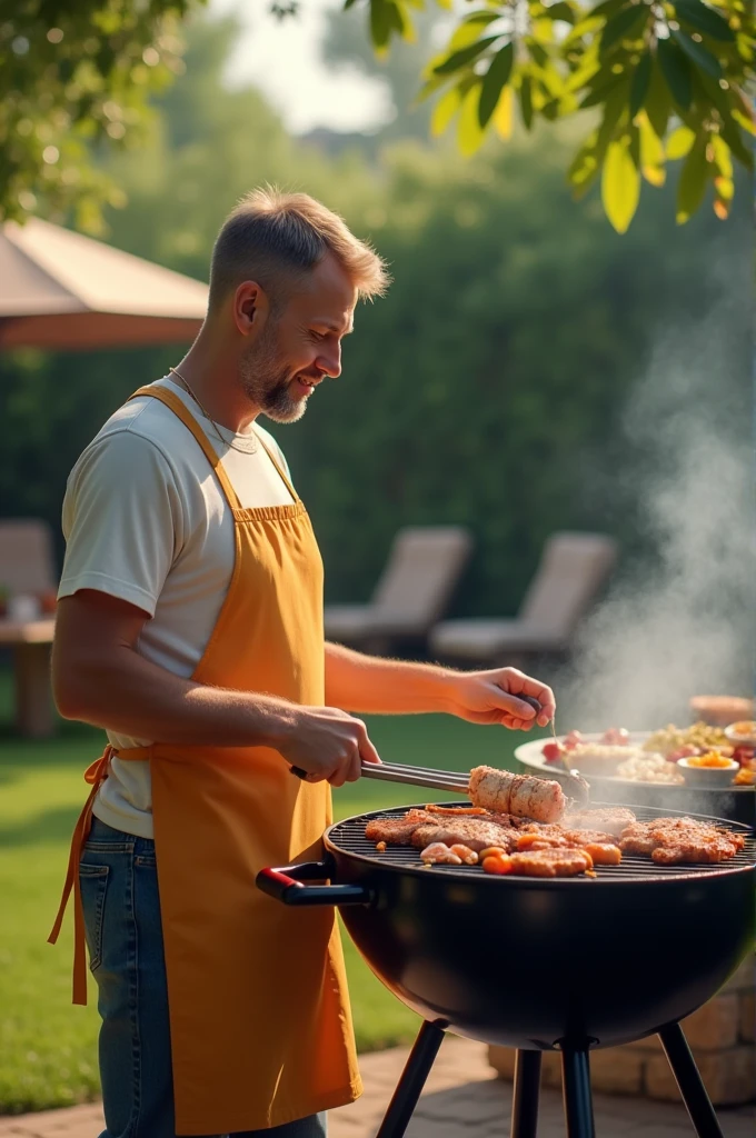 A person making a barbecue on a grill