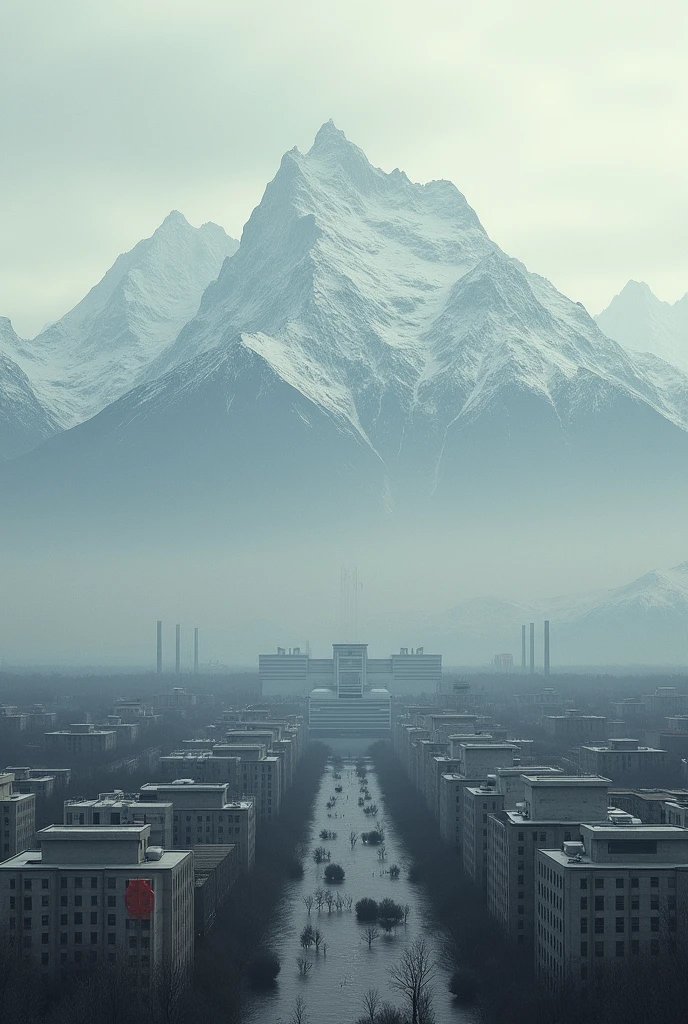 A landscape background with the essence of the Soviet Union