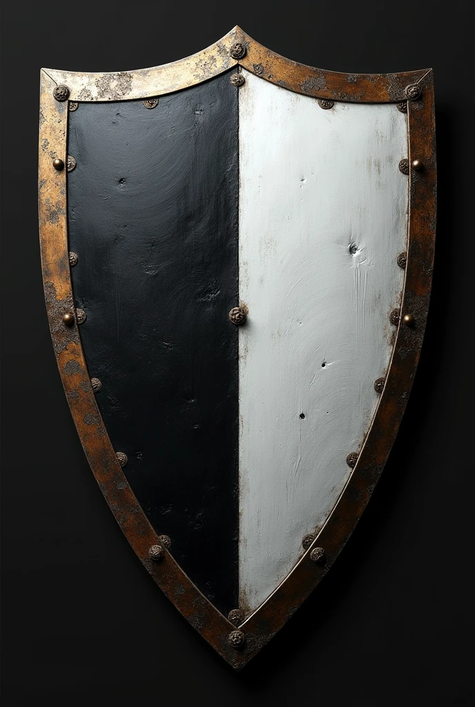 Shield half white and half black