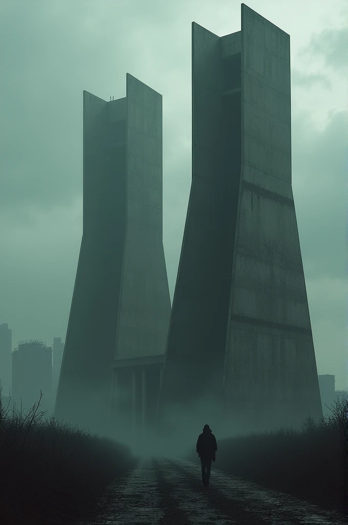 Create a realistic and dark image of the sisal towers located in Barquisimeto, venezuela 