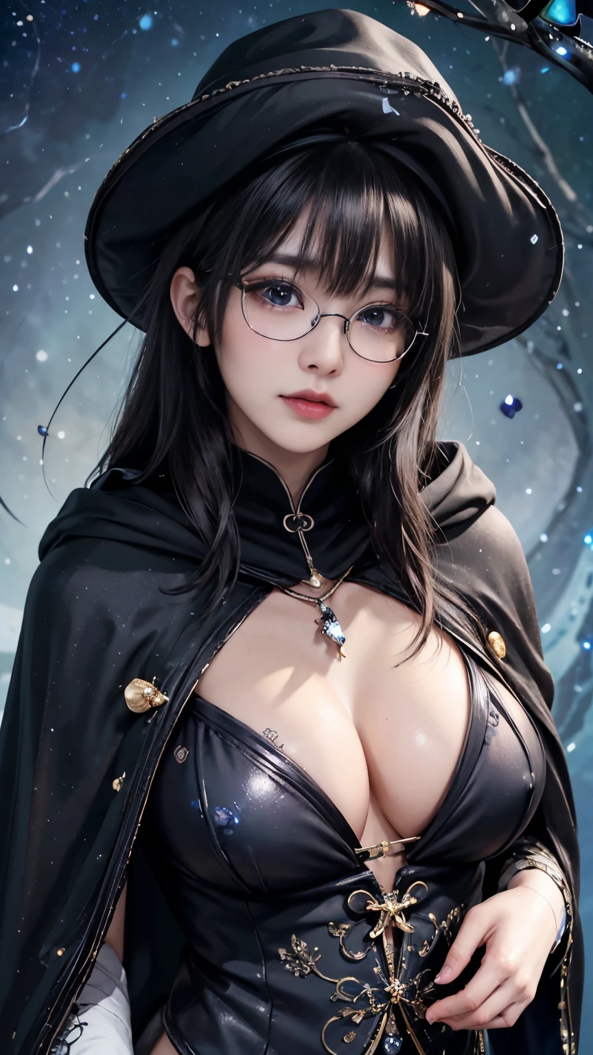 (最高qualityのディテール)、Realistic、8K Ultra HD、High resolution、(One Girl:1.2),(Glasses、Fatal Beauty,Attractive beauty) ,(A supple and powerful physique),(Sensual charm),(Mysterious charm:1.1),(Big Breasts、Fascinatingシルエット),The 超detailedな、高qualityのテクスチャ、複雑なdetailed、detailed、非常にdetailedなCG、高qualityの影、detailed 美しく繊細な顔、detailed 美しく繊細な目、Written boundary depth、Ray Tracing、20th Generation、Cute K-Pop Girls、(The Face of Ulzan in Korea)、Thin face、(Urzan-6500-v1.1:0.6)、PurerosFace_v1、Glowing Eyes、Perfect body、 Viewer Display、(最高qualityのディテール:1.2)、Realistic、8K Ultra HD、High resolution、Woman close up, Realistic rendering, 8k artistic german bokeh, Fascinating, Real Girls, Gurwitz, Gurwitz-style artwork, Roleplay, Realistic 3D style, cgstation Popular Topics,, 8K Portrait Rendering,(truth,truth:1.4),(Sparkling eyes girl:1.2)、Best image quality, 最高quality, Realistic, 超detailedな, Realistic, 4K 8K Ultra HD Full Color RAW Photos, Fujifilm(Medium format), Hasselblad, Carl Zeiss, Incredible dynamic range photography(utility_art:Smooth-768:1.1),High resolution, High pixel count, 明確なdetailed, Clear images, Natural color reproduction, Noise Reduction, High fidelity, quality, Software Improvements, Upscaling, Optimized Algorithms, Professional-level retouching, ,((((Glasses))))、((((big sapphire necklace)))),(dark,Threatening:1.1),((dark horror theme:1.5),(Thriller:1.5)),(Dark fantasy:1.5), (((Countless stars fly away:1.5),(Absurd:1.5),(wonderful:1.5))),Woman in a dress, (Powerful numbers:1.1),(((Big Breasts))),(((Muscular:1.1))), Sexy Body,( Very lean body:1.6),Sexy pose, (beautiful: 1.7), (Black Hat: 1.6), (An intricately decorated jet-black cloak: 1.6), (Delicately decorated cloak, Despite the damage: 1.5), (Shining Eyes:1.6)、(Glowing Eyes:1.1),(hellish landscape:1.1),(fire,sulfur:1.1),(Threatening atmosphere:1.1),(dark shadows,Threatening presence:1.1),(Unlucky Clouds,Stormy Skies:1.1),(dark,Spooky atmosphere:1.1), (Aura of misfortune,Evil energy:1.1),(dark aura,cigarette:1.1),(Extreme heat,Burning Flames:1.1),(Nightmare Visions:1.1),(Predicting the end:1.1),(Whispers of misfortune,Devilish Laugh:1.1),(Cry of pain,echoing screams:1.1), (Bad luck symbol,Ancient runes:1.1),(Mysterious Relic,dark artifacts:1.1),(Infernal Ritual,Ritual sacrifice:1.1),(The Devil's Minions,creatures of darkness:1.1),(Desolate wilderness:1.1),(University of the Soul,Suffering Soul:1.1),(Eternal Ruin,A hopeless existence:1.1), Inspired by abandoned mech backgrounds. Art created by Craig Mullins,