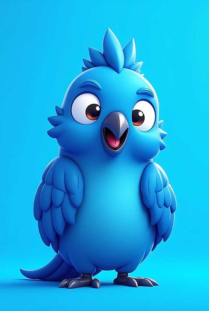 blue face , plain blue background , coin logo , ton coin metwork , cute , parrot ceo