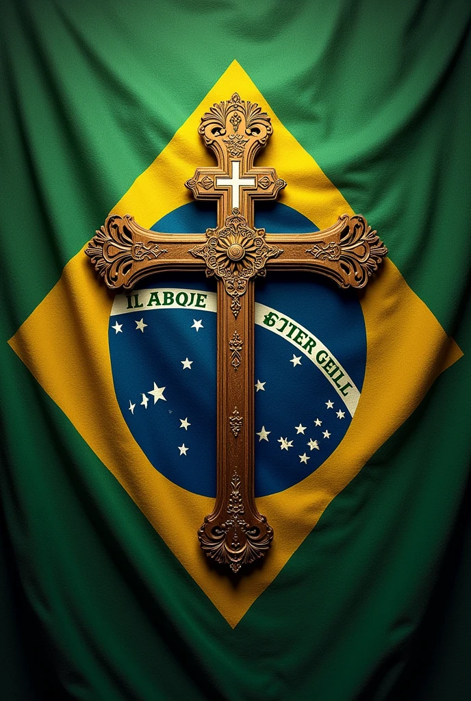 Create an alternative flag for Brazil, where your style of government is a Catholic theocracy.