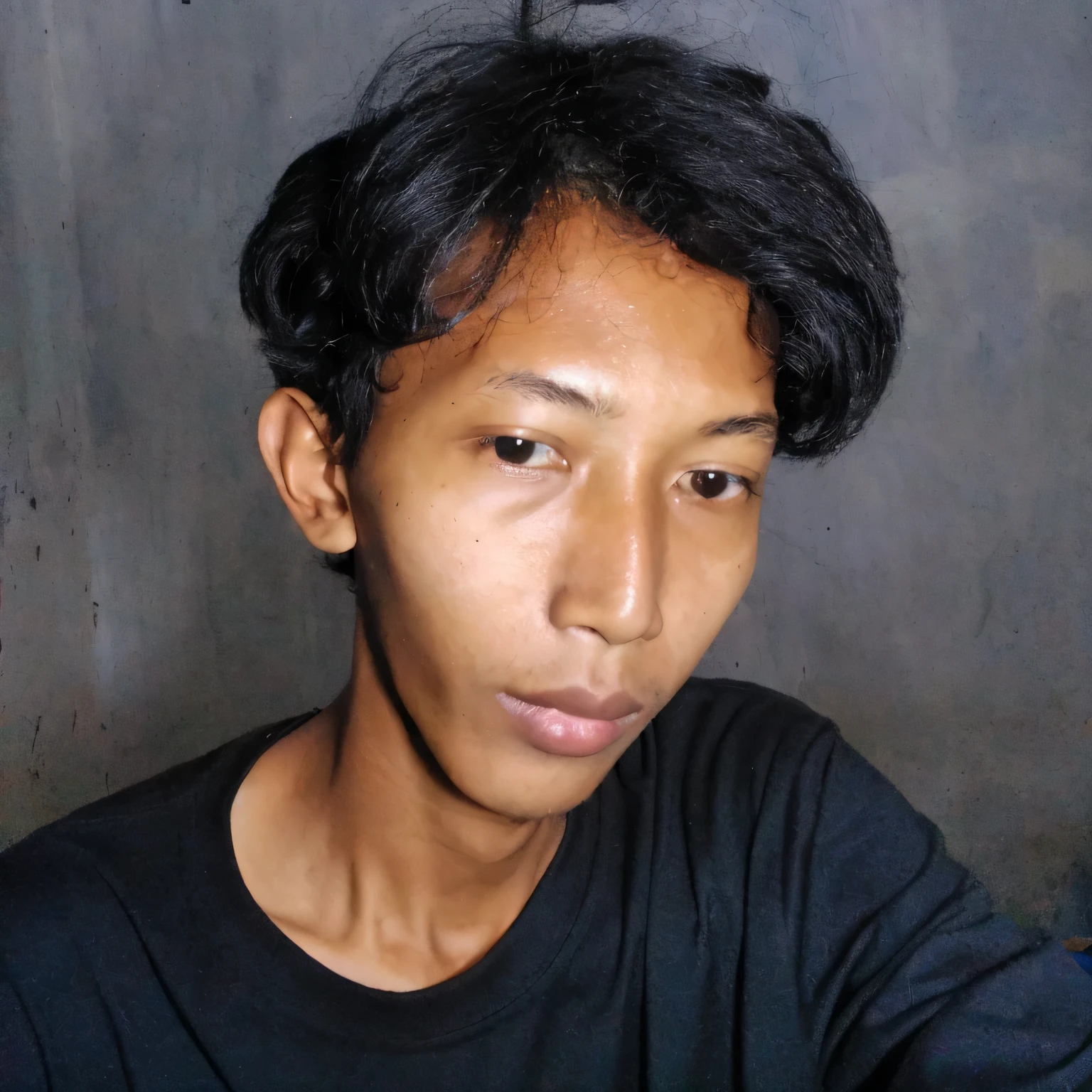 arafed man with a black shirt and a black shirt, south east asian with round face, with accurate face, close up potrait, with short hair, androgynous face, clean shaven face, 1 7 - year - old boy thin face, potrait, face picture, portait image, detailed face of a asian boy, full face portrait