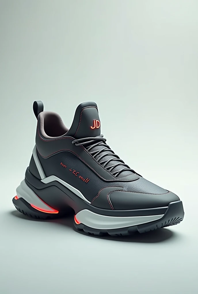 Create a futuristic sneaker model with the JD brand