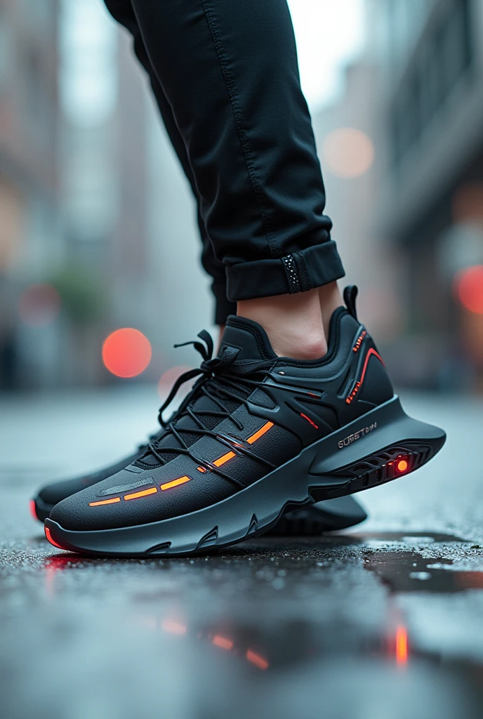 Create a futuristic sneaker model with the JD brand