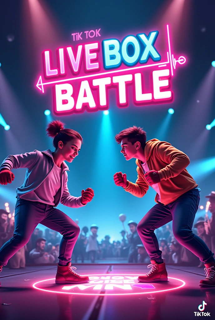 Create a poster for TikTok live box battle using this text
Include highest points win