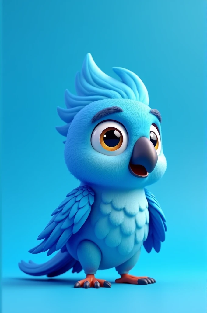 blue cute parrot , ton coin logo , plain blue background , parrot ceo