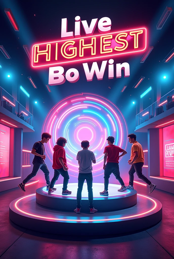 Create a poster for TikTok live box battle using this text
Include highest points win
