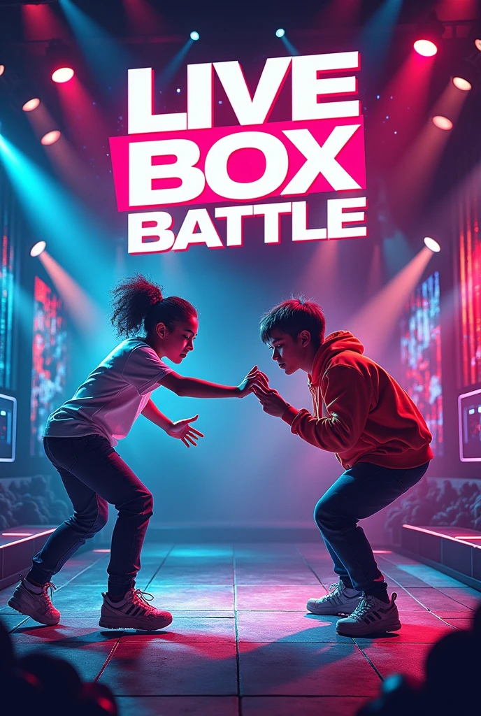 Create a poster for TikTok live box battle using this text
Include highest points win
