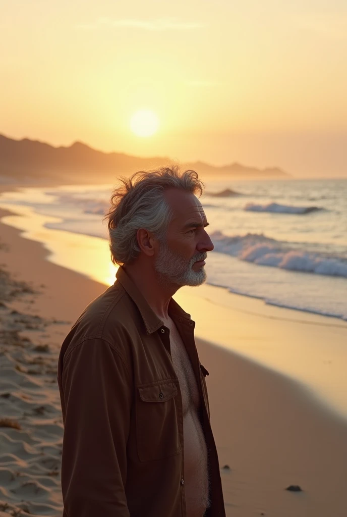 55 year old man on the beach
