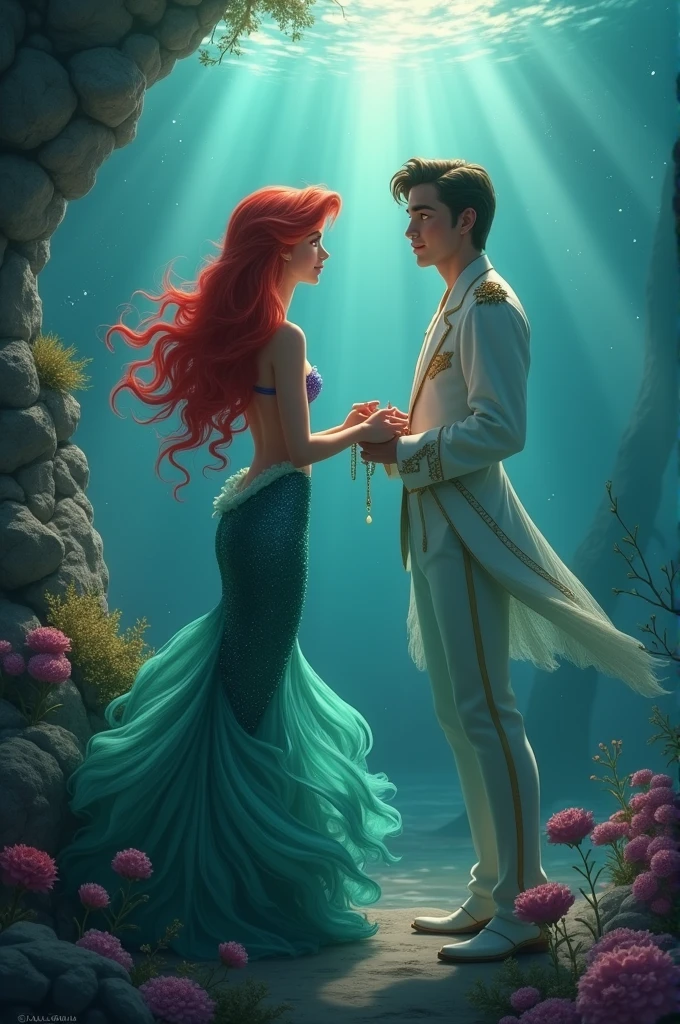 create the little mermaid in love with the prince 
