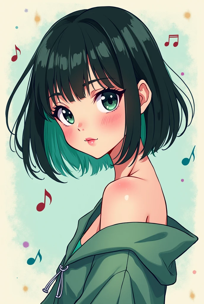 Faz um imagem da Billie eillish em em anime