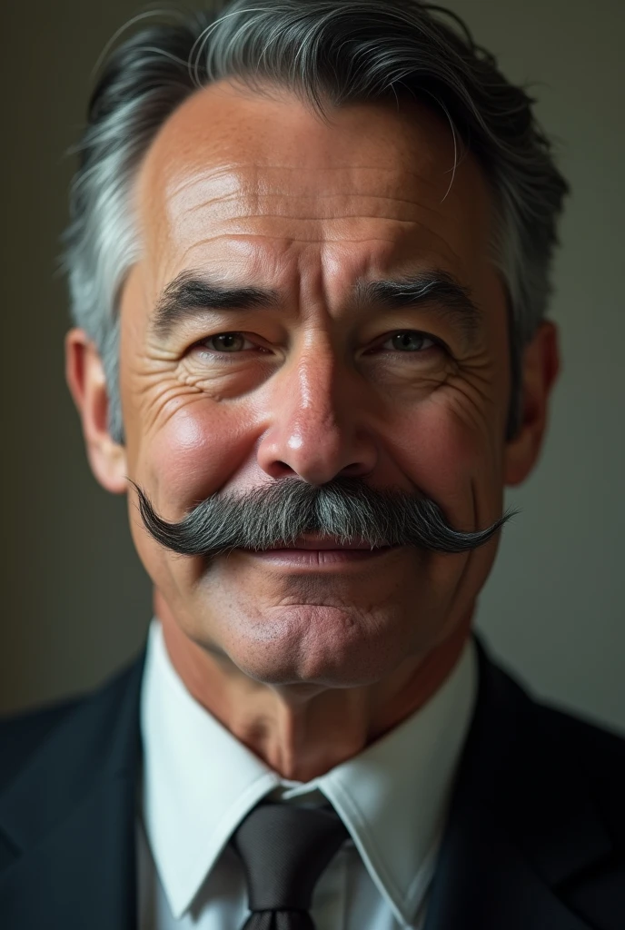 A man with no facial hair has only a mustache.