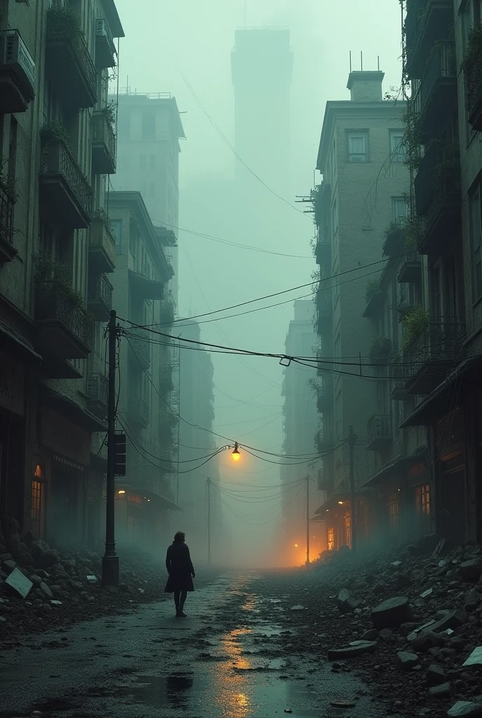 une ville animée avec beaucoup de bâtiments et un lampadaire, Ville apocalyptique, Ville apocalyptique backround, Ville détruite in the background, paysage de la ville de l'apocalypse, Ville détruite, post - Ville apocalyptique, post Ville apocalyptique, fond apocalyptique, paysage urbain en ruine, ominous fond apocalyptique, une ville apocalyptique, scène apocalyptique, in a post Ville apocalyptique, ville future apocalyptique