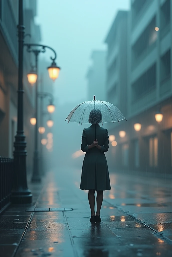 Create a light rainy day scene