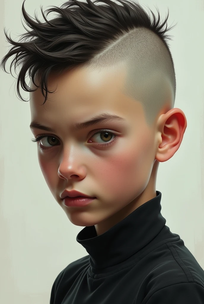 Profiled half bald boy