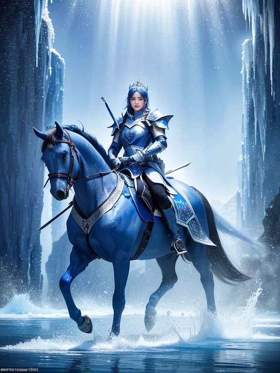 (high resolution、high quality、High resolution real images、detailed、masterpiece、Professional photography、Blue and white ice knight, Ultra-detailed paintings by Muki, Deviantart Contest Winner, synchromism, Angular, detailedな,