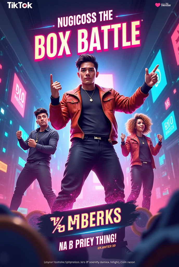 Create a poster for TikTok live box battle highest coins win using this text