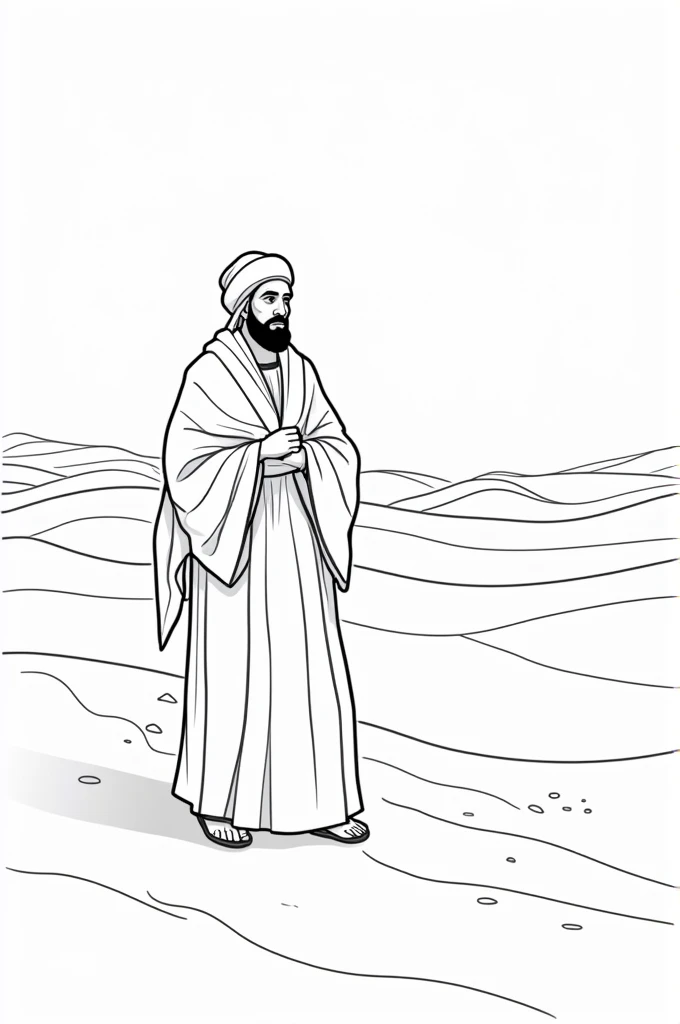 Sahabe hz ali in the desert black and white coloring book