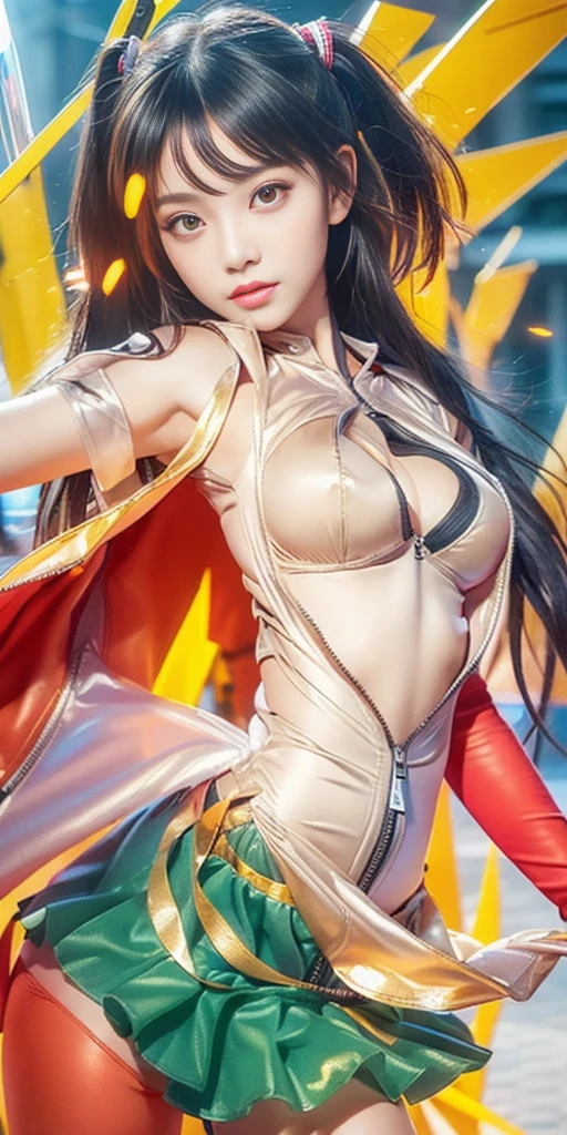3,(((beautiful girl,Deep V bare chest,cleavage cutout,open cloths,Pure and sexly,See-through clothing:1.6,Looming,Tight clothing,zipper,Damaged clothes,from below,pointy breasts,The body is curvy:1.5,torpedo breast,Pointed chest,torpedo breasts))),curvy ,High target_solve, clearly_image, Detailed background,best quality, high resolution, 8k画质, Perfect dynamic composition, Charming pose,sexly,Shy,masterpiece, best quality, high resolution, 8k, HDR, raytracing, detailed shadows, beautiful girl, (hyperdetailed:1.15),3
