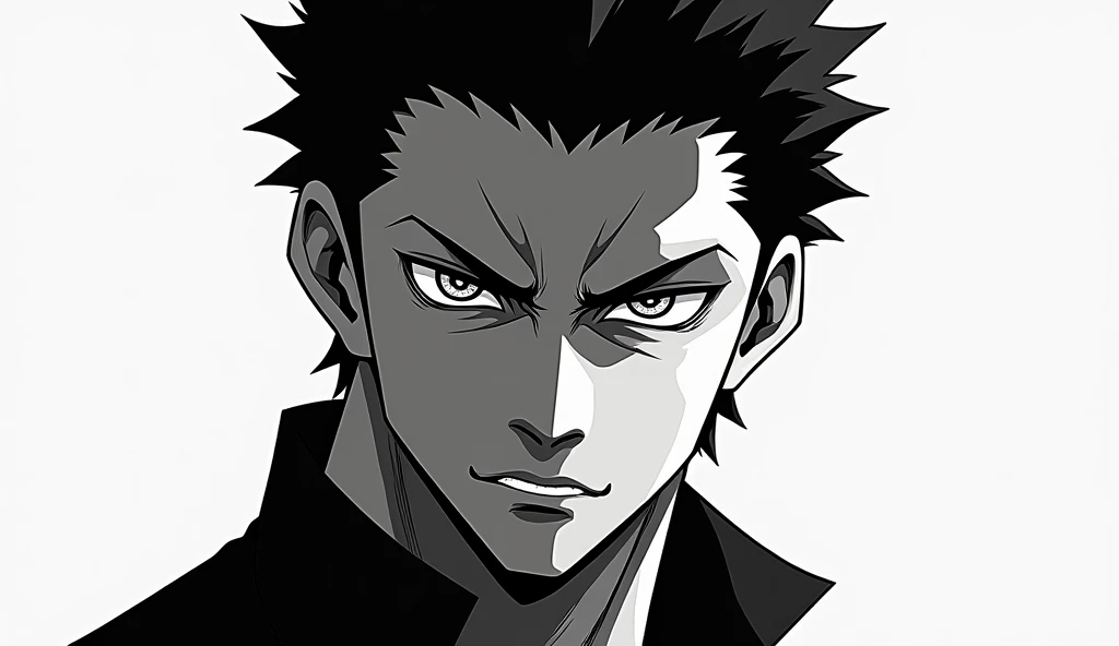 ((best qualityer)), ((work of art)), (detailded), Toji Fushiguro, black andwhite
