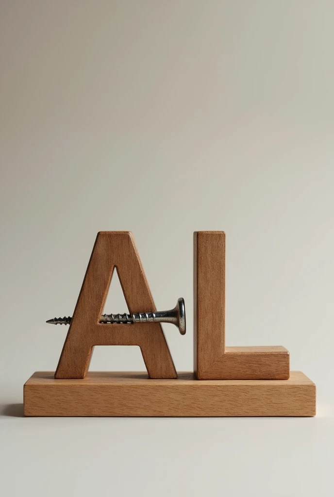 
The initials should be AL engraved on the side of awooden plank lying horizontal with with a metal nail looking like a J in between the A and L front view 