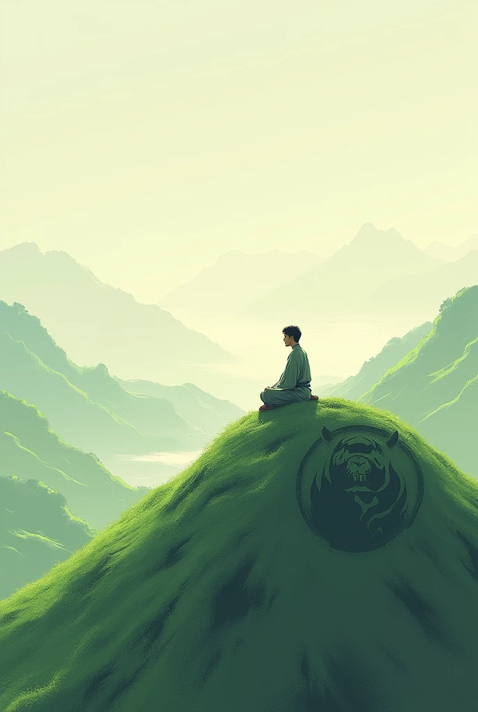 A man sitting on a hill with a tiger written on a corner of the hill Suman Garami