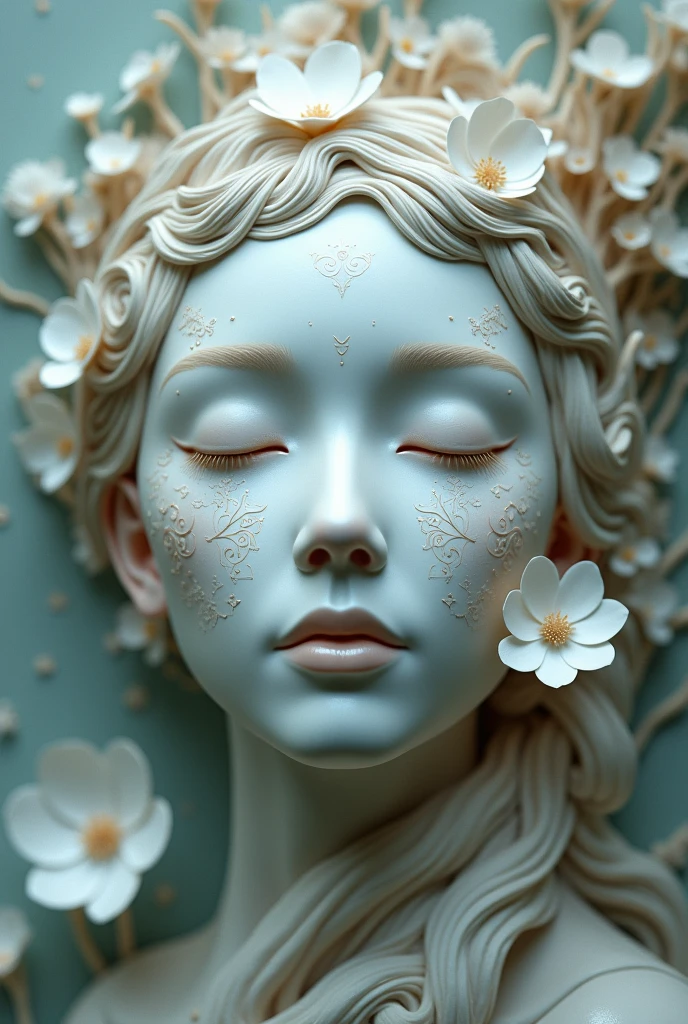 Ceramic mask representing dreams 
