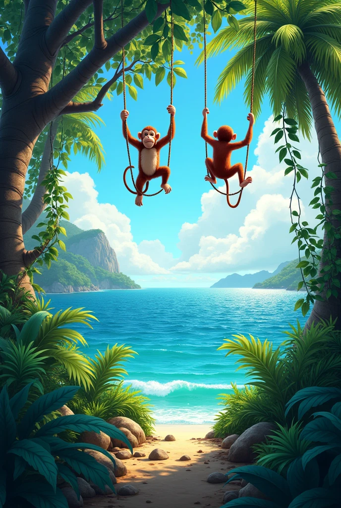 In the jungle, in the sea,
webp wild and free.
Monkeys swing from tree to tree,
Can you see the animals with me
