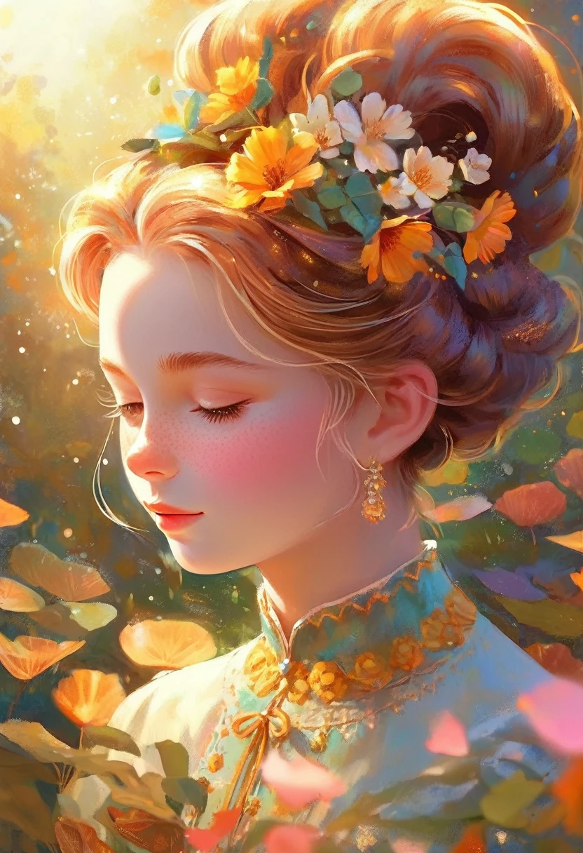 Digital illustration Art, a girls, brown illustrated hair, Background branco, vivid Ferdinand du Puigaudeau, victor nizovtsev, tons vintage, twinkling, luminescent, Reflections, best number, 8k, High definition, high resolution. Double exposure, illustration,Beautiful Digital illustration. (Character Sheet, 10 positions, boku, 正面, coasts, jumpping, sprinting, going, open arms)