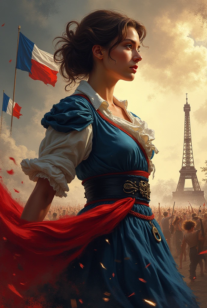 Create a leaflet design for the French Revolution. The target group is the citizens. Only the design but no text. But it should be identifiable as a leaflet