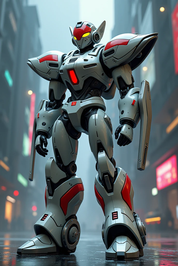 masterpiece, of the highest quality,8k,animated 2.5D、sf、fancy、reploid, ultron, light armor、mechanization、Metallization、suspension、Stabilizer、armor、Non-biological、feeding tube、hop、megaman x