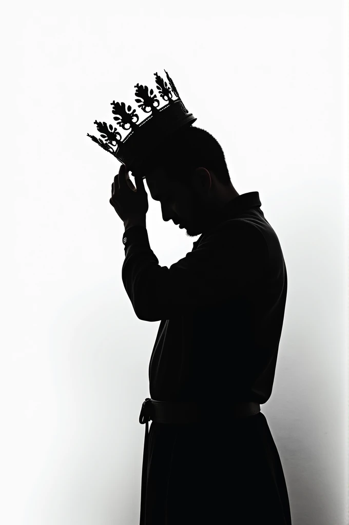 a silhouette of one placing a crown