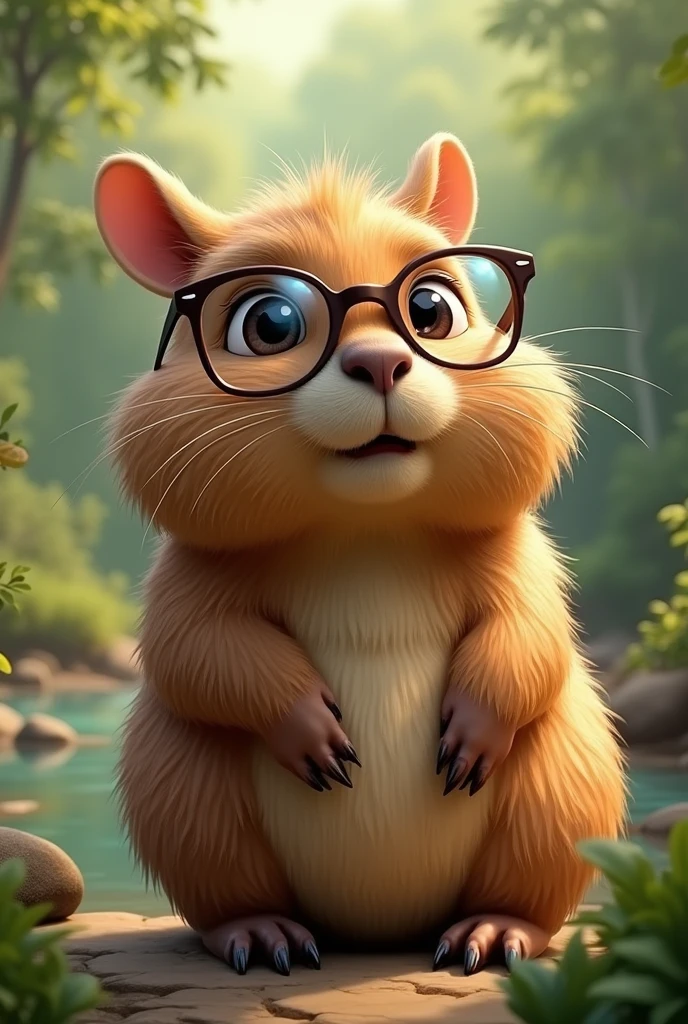 cute capybara with glasses
