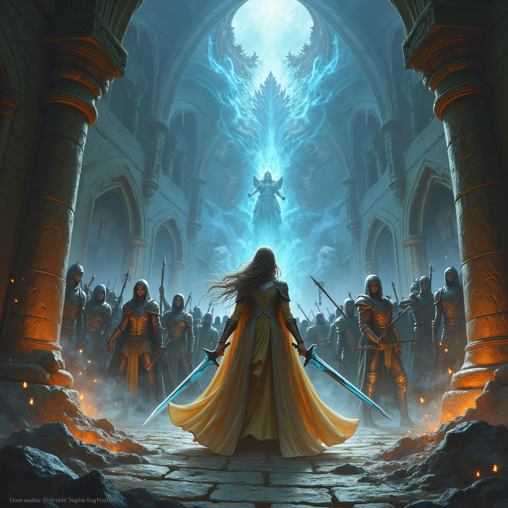 A female lord and a female knight face off against hordes of the undead、Dungeons&Dragons