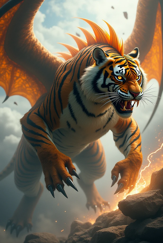 A fusion between a tiger and a dragon
