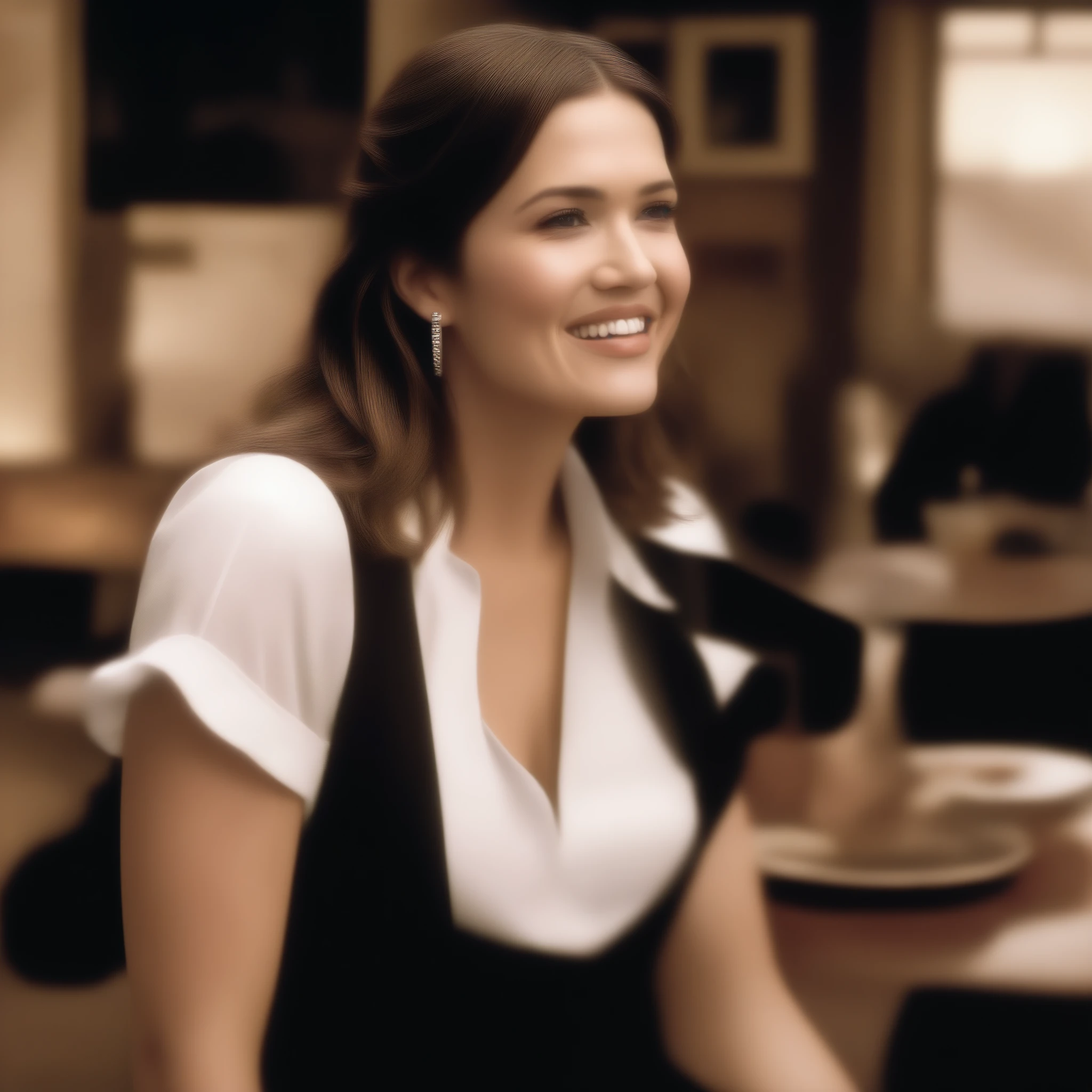 (masterpiece, best quality:1.2), 1girl, solo Mandy Moore as a sexy waitress