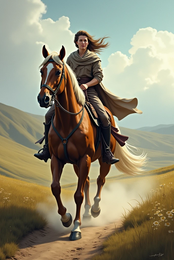 Riding a horse