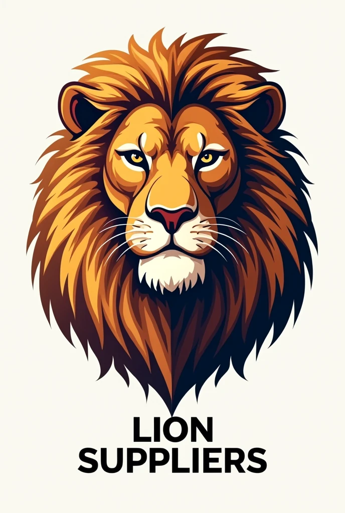 create a logo for a store in the form of an illustration of a lion&#39;s face, below written lion suppliers