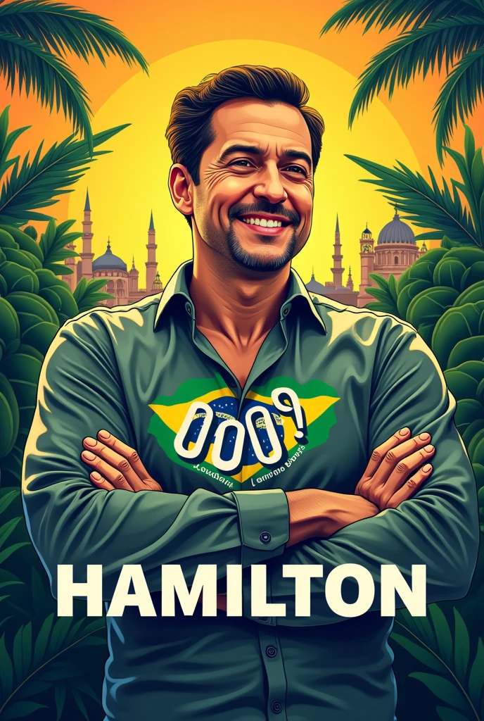 Poster for political campaign Hamilton Borges he is Brazilian and his number is 0000
