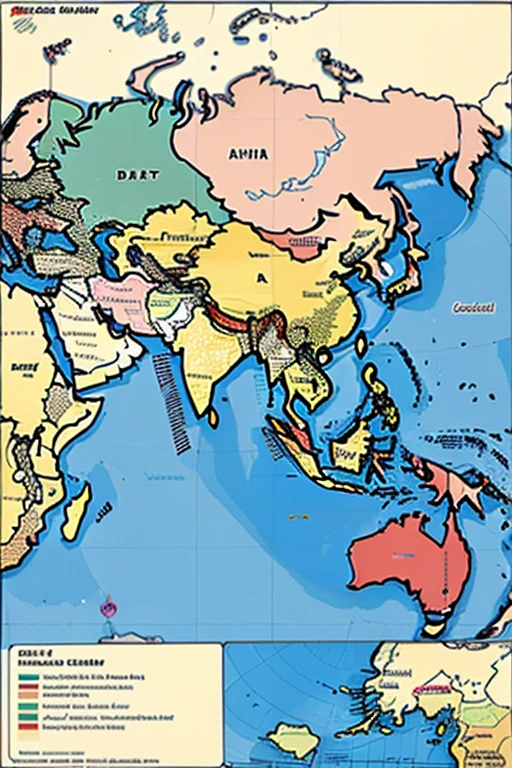 Make a complete map of the political division of Asia and complete each one with the names of countries and their capitals.