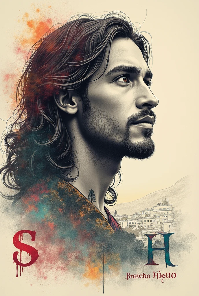 Bible verses in colored graphite font and in BRAZILIAN Portuguese. With a drawing of the disciple or place of passage.