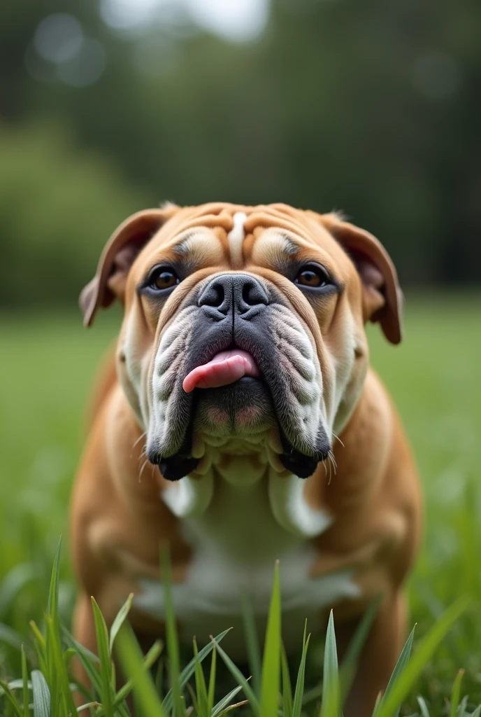 a bulldog that is standing in the grass with a subwoofer, closeup of face melting in agony, template, lowshot, doge meme, p, , sports photo, squaresoft