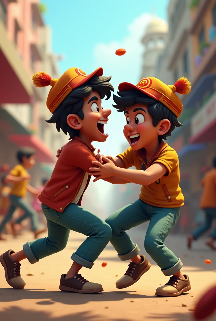 Indian buddy snatching with cap
