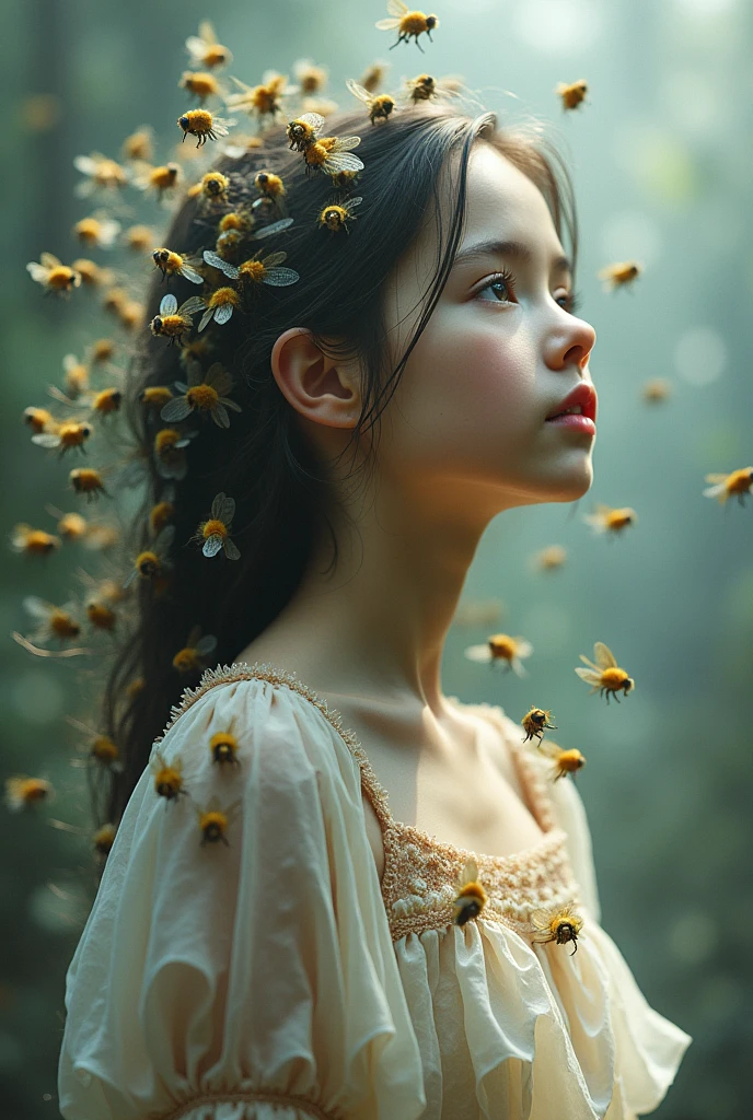 Girl made of fies