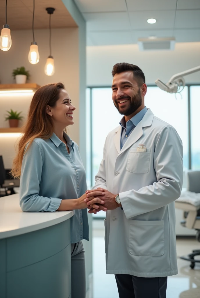 Create me an advertising image for a Dental clinic, for potential patients between 30 and 50 years old