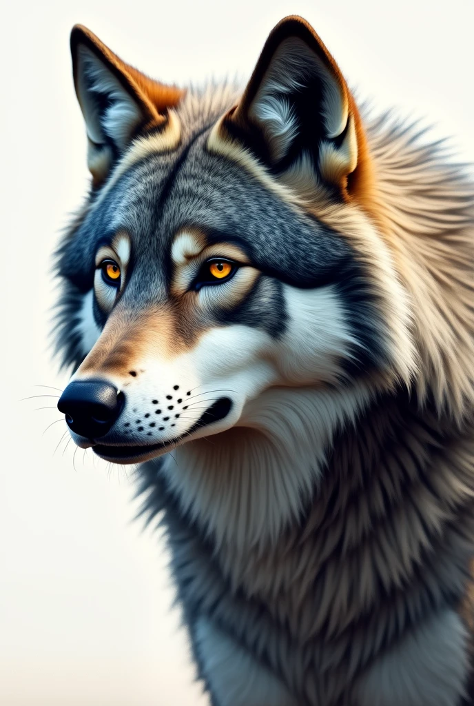 A wolf drawn looking sideways